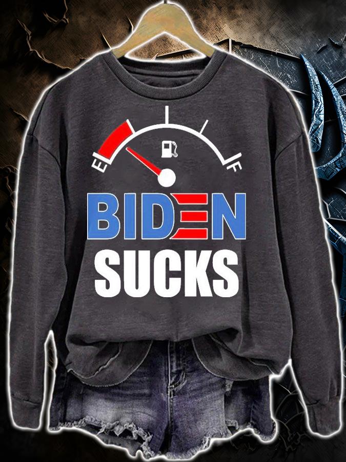Biden Sucks Gas Tank On Empty E Funny T-Shirt t-shirt sweatshirt