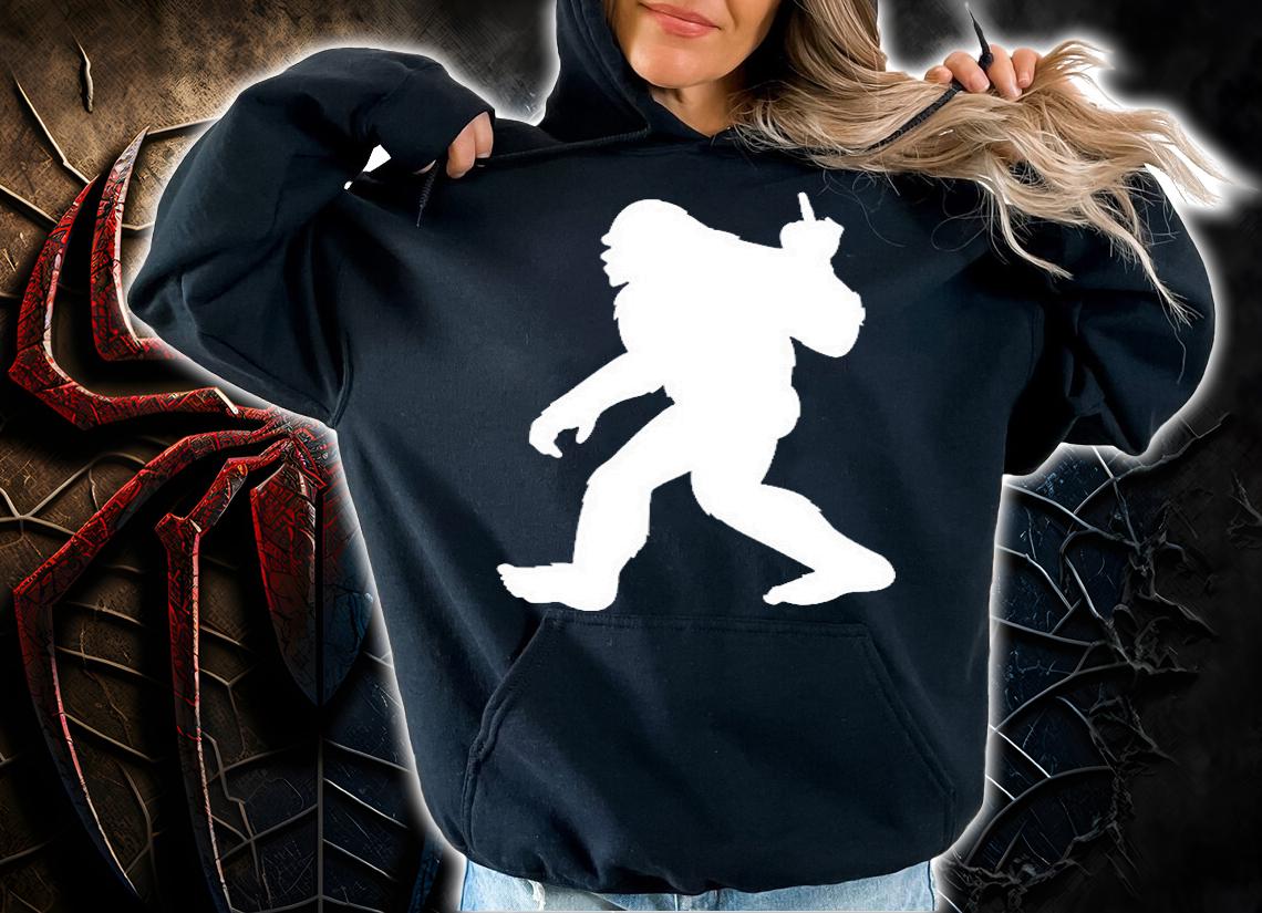 Bigfoot Middle Finger Sasquatch Hide & Seek Champion T-Shirt t-shirt