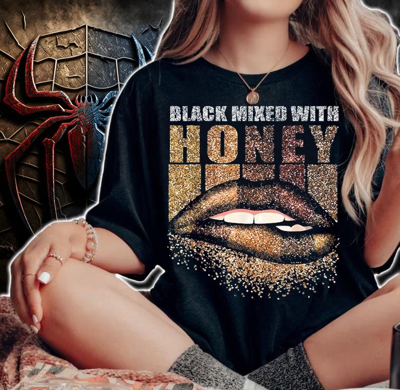 Black Mixed With Honey Sexy Lips T-Shirt t-shirt