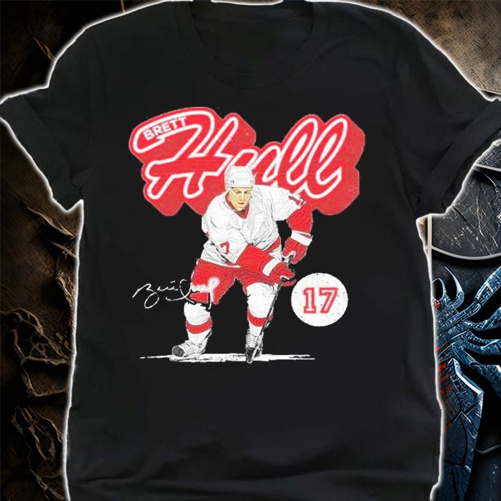 Brett Hull Detroit Retro Script Hockey Signatures Shirt t-shirt shirt