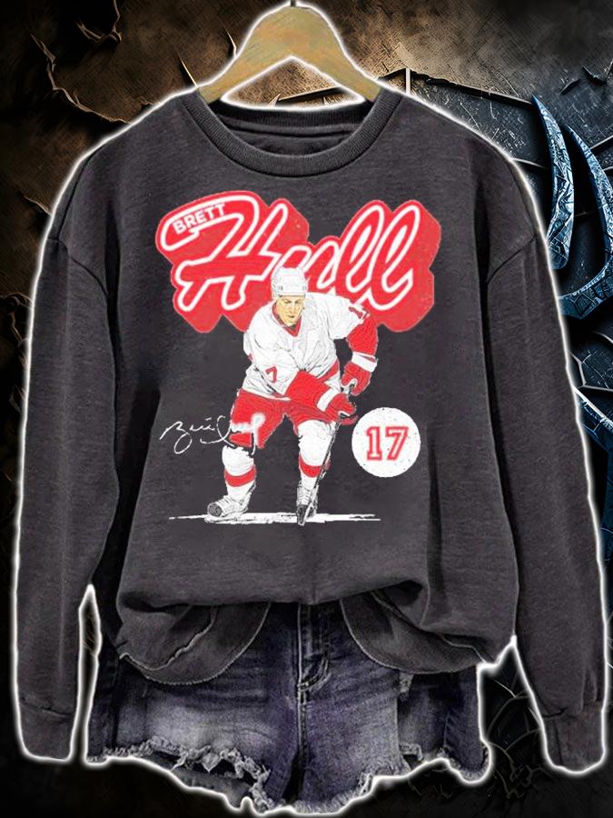 Brett Hull Detroit Retro Script Hockey Signatures Shirt t-shirt sweatshirt