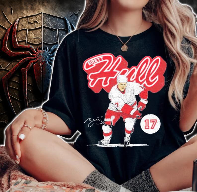 Brett Hull Detroit Retro Script Hockey Signatures Shirt t-shirt woman shirt