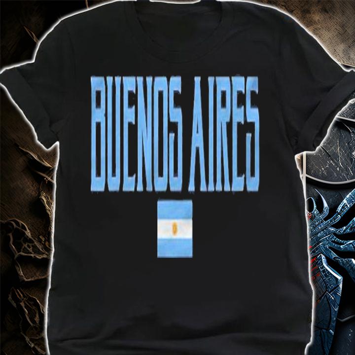 Buenos Aires Argentina Flag Vintage Light Blue Text t-shirt