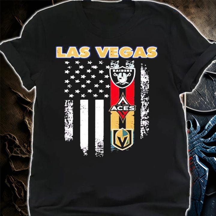 Las Vegas Raiders Aces Vegas Golden Knights American flag shirt t-shirt