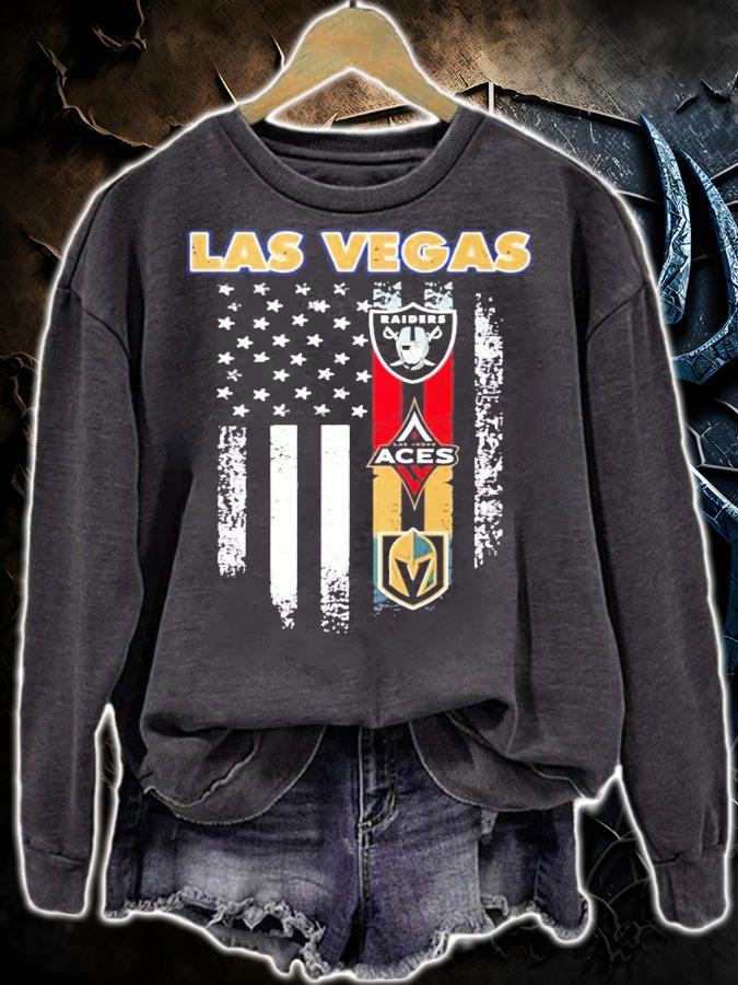 Las Vegas Raiders Aces Vegas Golden Knights American flag shirt t-shirt