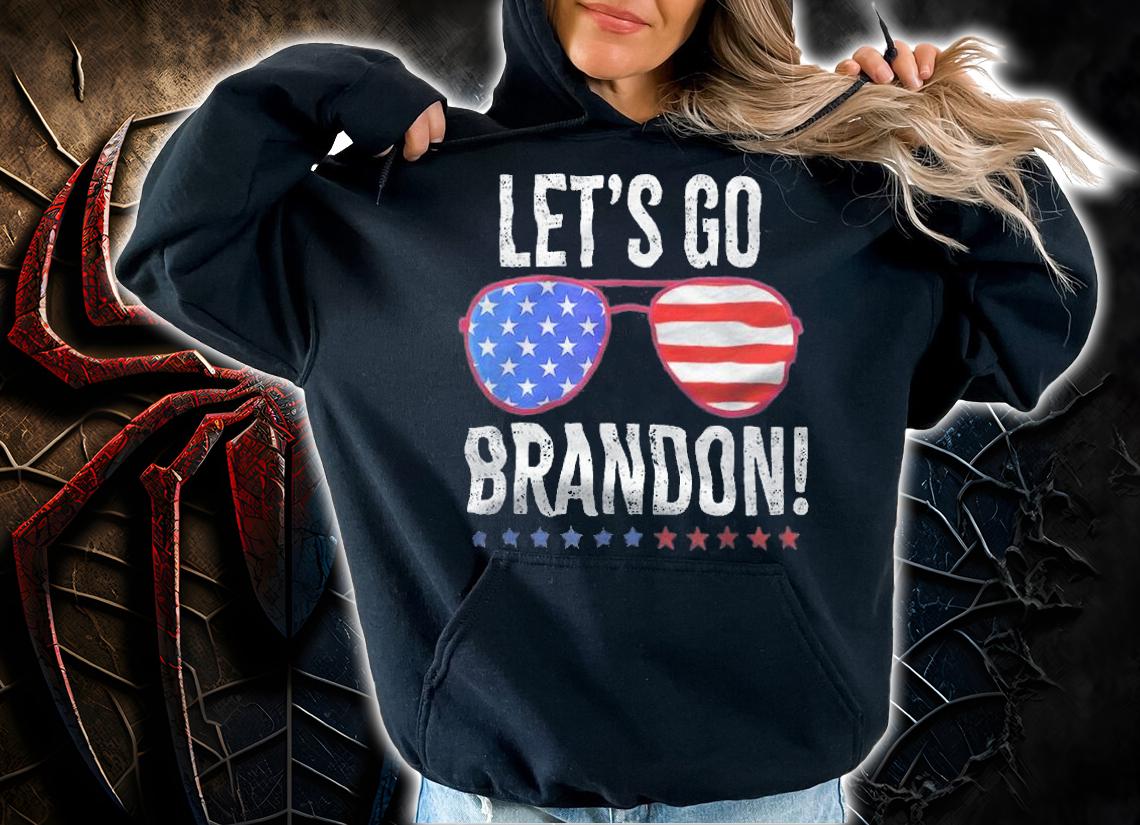 Let's Go Brandon USA Flag Sunglasses Vintage T-Shirt t-shirt