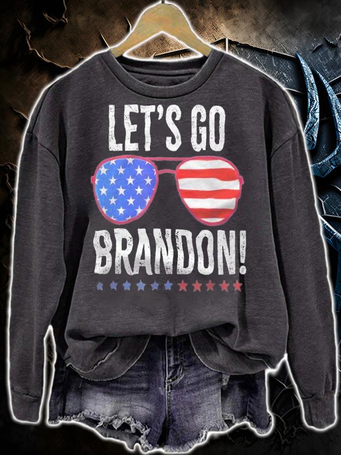 Let's Go Brandon USA Flag Sunglasses Vintage T-Shirt t-shirt