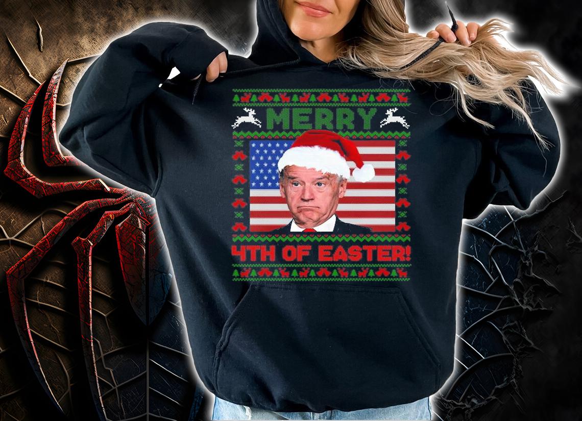 Merry 4th Of Easter Funny Joe Biden Christmas Ugly Sweater T-Shirt t-shirt