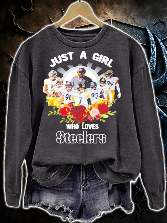 Just A Girl Who Loves Pittsburgh Steelers Signatures Shirt t-shirt sweatshirt