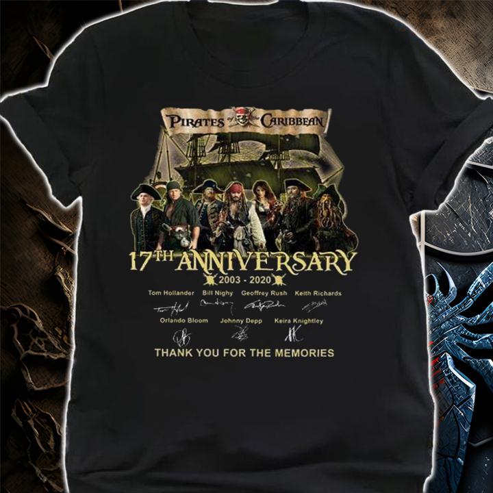 Pirates Of The Caribbean Thank You For The Memories Signatures t-shirt shirt