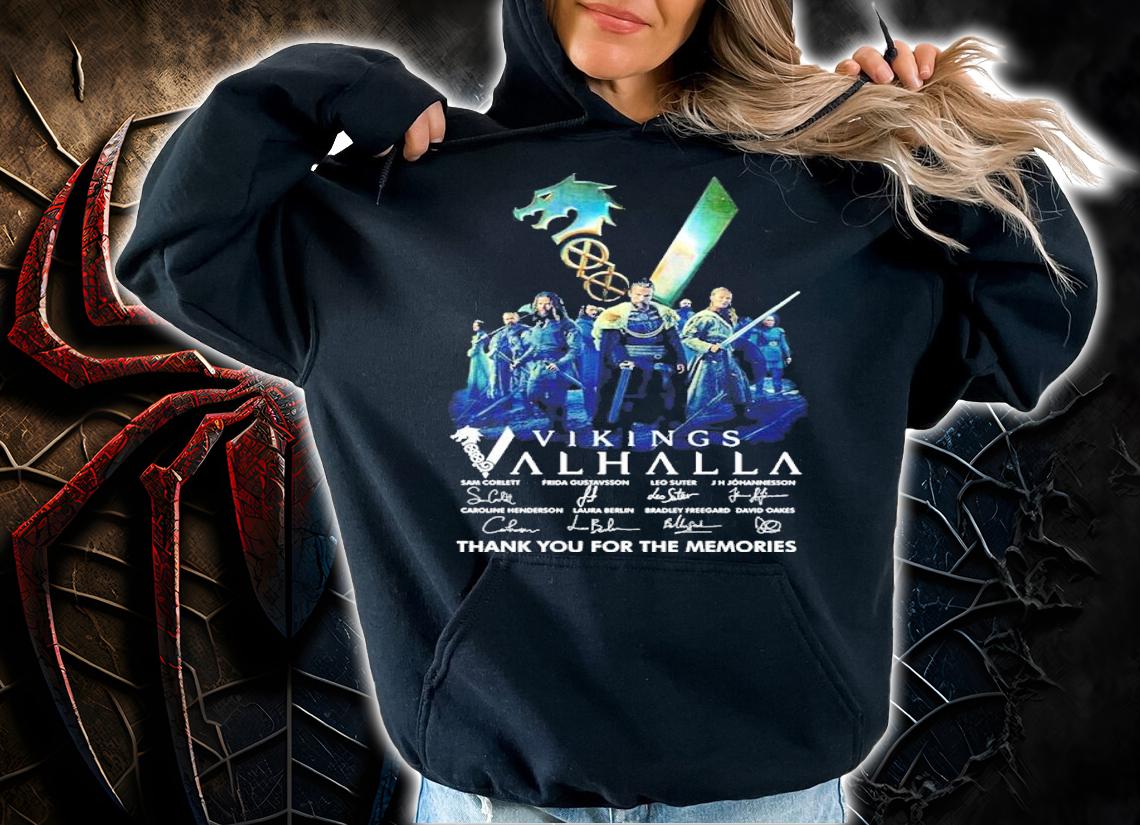 Official Vikings Valhalla Signatures Thank You For The Memories Shirt t-shirt hoodie