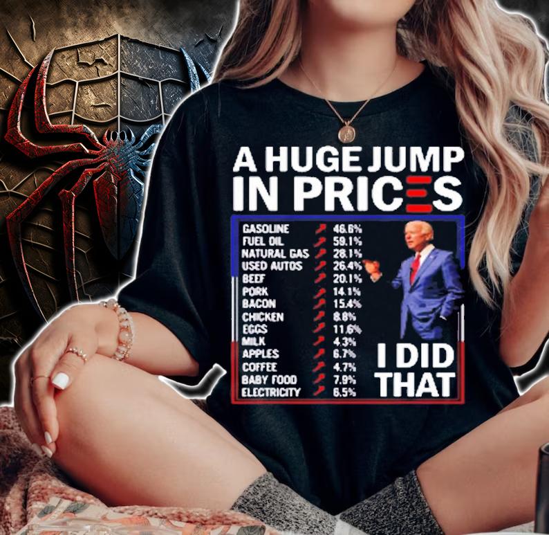 Funny A Huge Jump In Prices I Did That Anti Joe Biden T-Shirt t-shirt woman shirt
