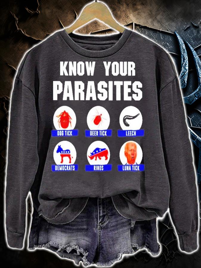 Funny Biden Know Your Parasites T-Shirt t-shirt