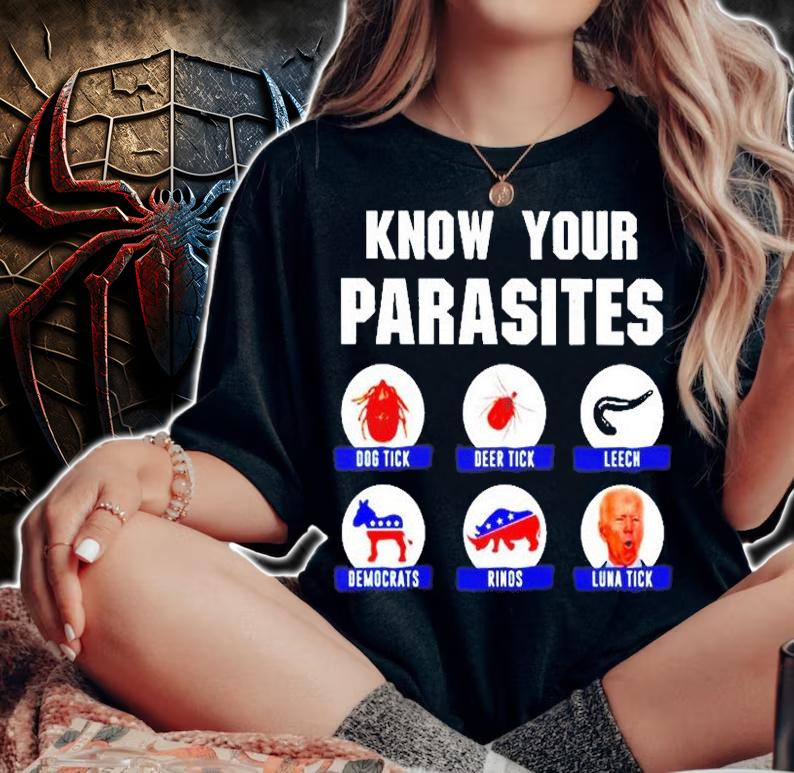 Funny Biden Know Your Parasites T-Shirt t-shirt