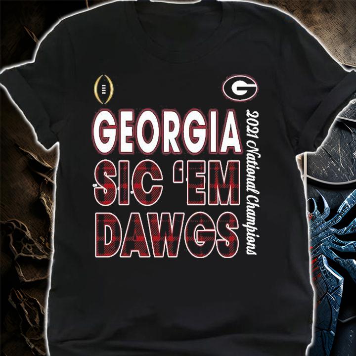 Georgia Bulldogs Football Playoff National Champions 2021 Sic Em Dawgs T-Shirt t-shirt