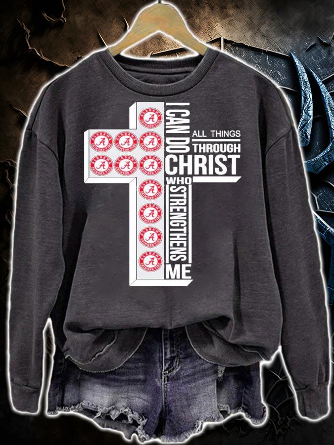 I can do all things through christ who strengthens me Alabama Crimson Tide shirt t-shirt sweatshirt