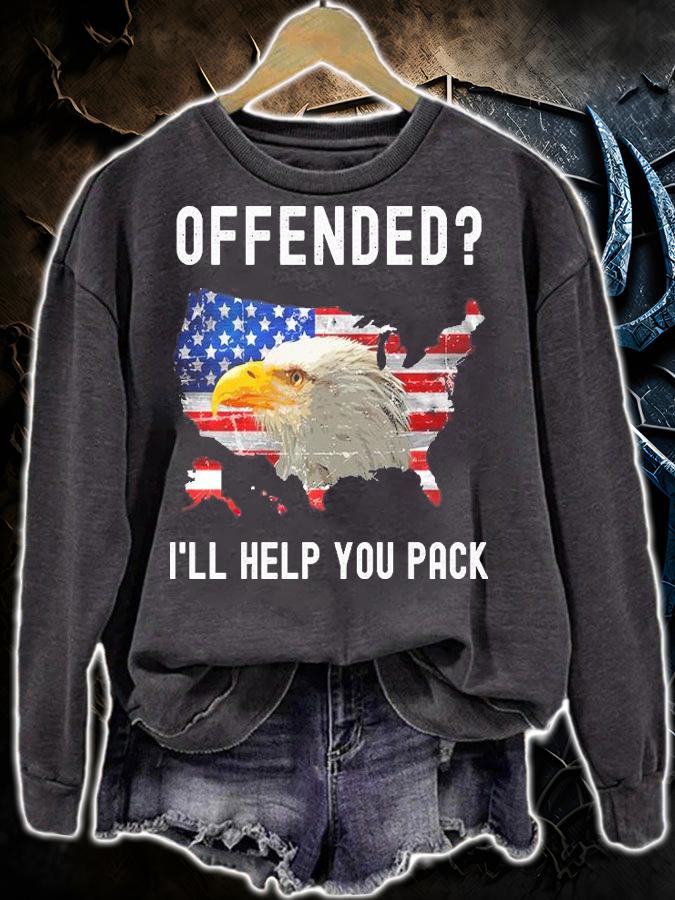 Offended I'll Help You Pack Eagle USA Flag T-Shirt t-shirt