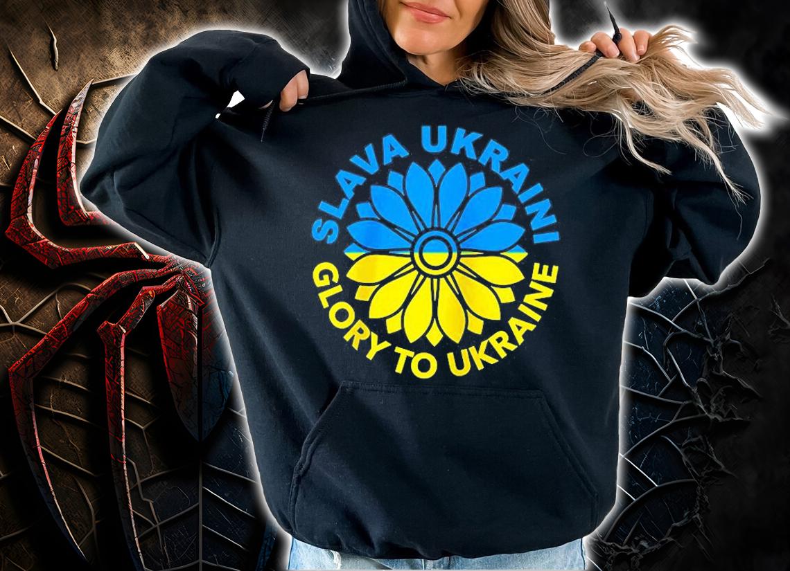 Slava Ukraini! Glory To Ukraine! Sunflower Ukrainian Flag T-Shirt t-shirt hoodie