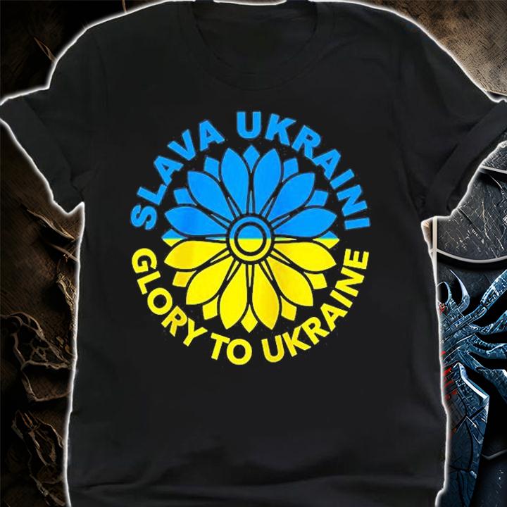 Slava Ukraini! Glory To Ukraine! Sunflower Ukrainian Flag T-Shirt t-shirt shirt