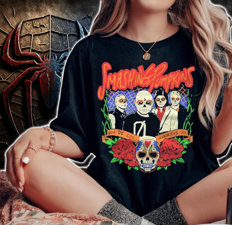 Smashing Pumpkins Glow In The Dark Dia De Los Muertos T-shirt t-shirt woman shirt