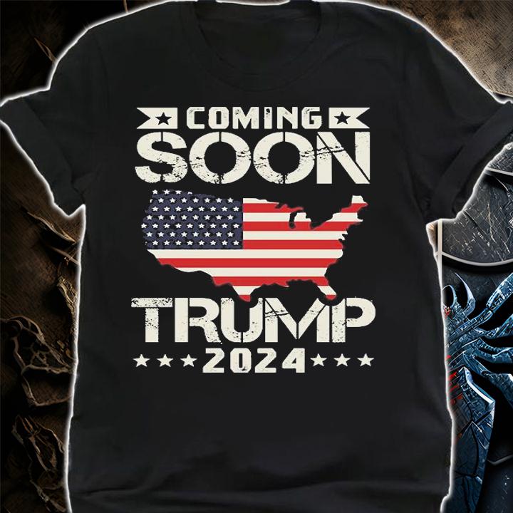 Trump 2024, Trump Soon Trump 2024 American Flag Vintage T-Shirt t-shirt shirt