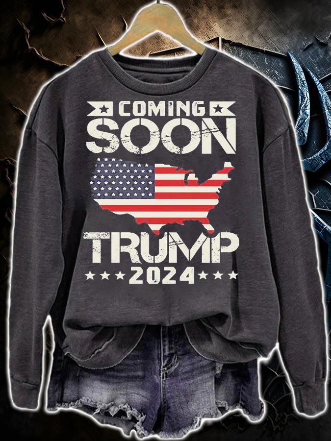 Trump 2024, Trump Soon Trump 2024 American Flag Vintage T-Shirt t-shirt sweatshirt