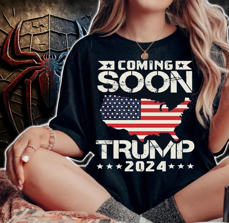 Trump 2024, Trump Soon Trump 2024 American Flag Vintage T-Shirt t-shirt woman shirt