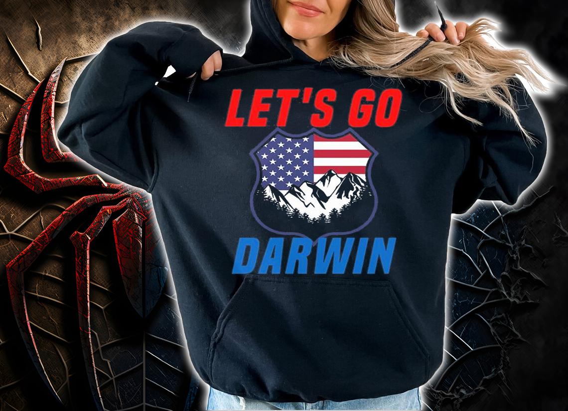 Let's Go Darwin Mountain Inside Police Badge Red T-Shirt t-shirt hoodie