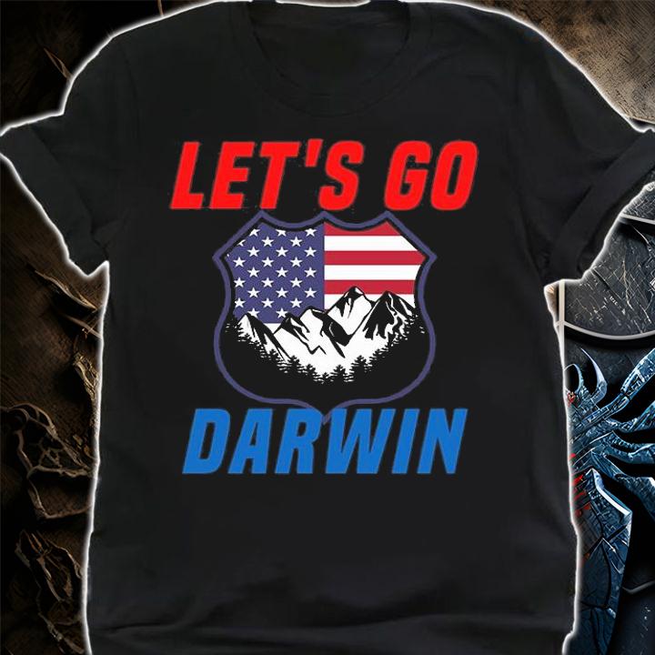 Let's Go Darwin Mountain Inside Police Badge Red T-Shirt t-shirt shirt
