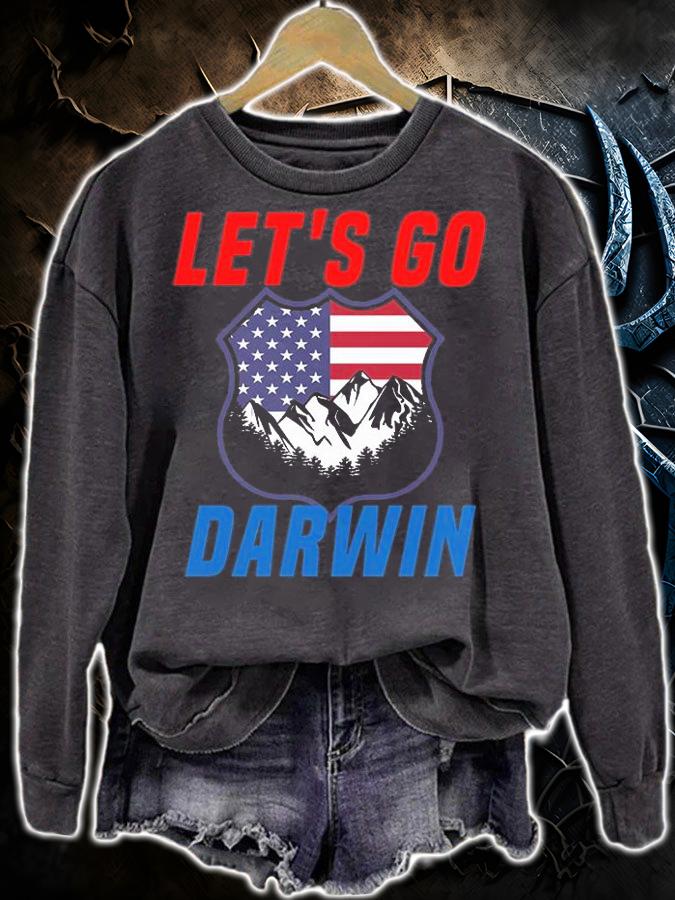 Let's Go Darwin Mountain Inside Police Badge Red T-Shirt t-shirt sweatshirt