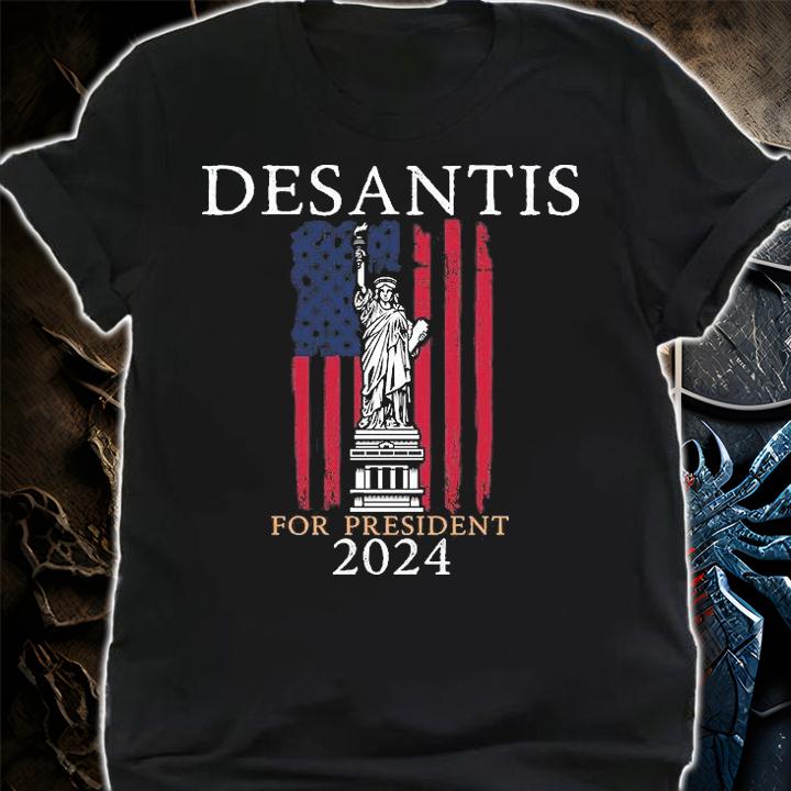 Ron Desantis For President 2024 Statue Of Liberty US Flag 2024 T-Shirt t-shirt shirt