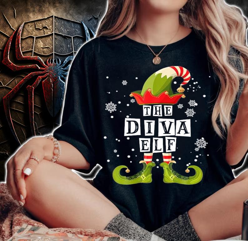 The Diva Elf Family Matching Group Christmas Gift T-Shirt t-shirt