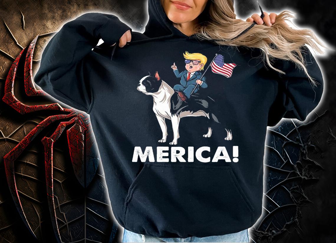 Trump Merica Boston Terrier Dog American T-Shirt t-shirt