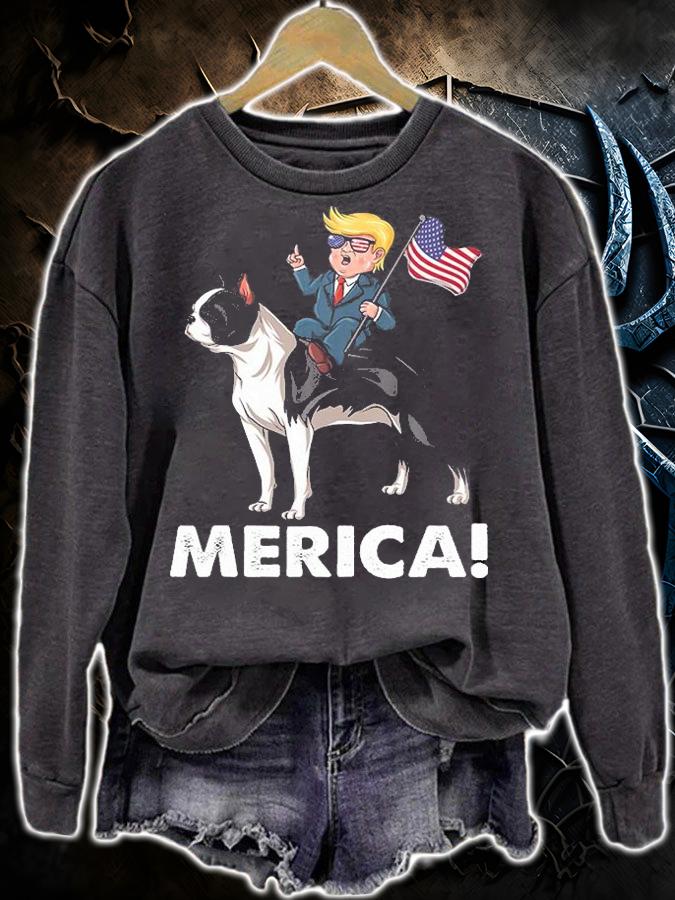 Trump Merica Boston Terrier Dog American T-Shirt t-shirt