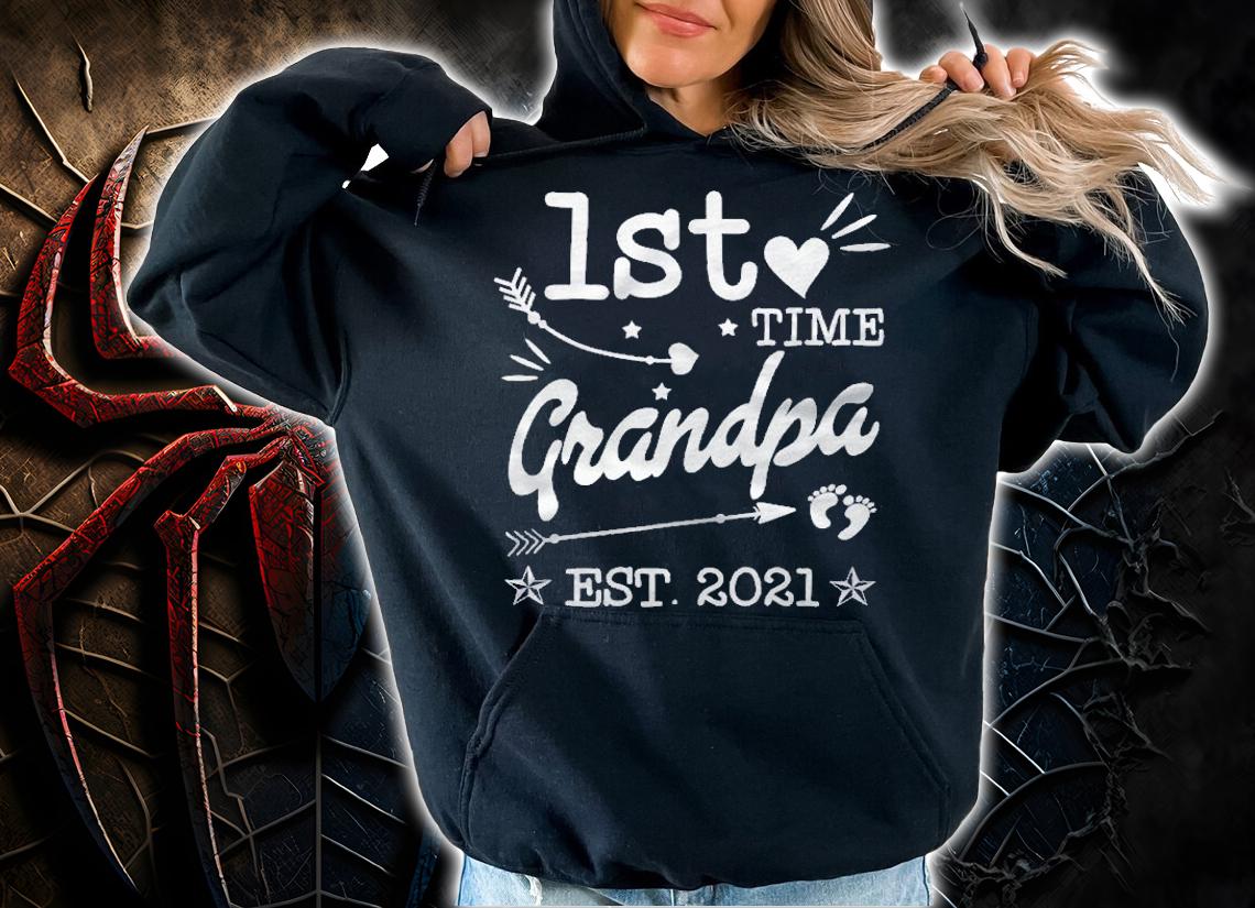 First Time Grandpa Est 2021 Promoted To Grandpa 2021 Papa Shirt t-shirt hoodie