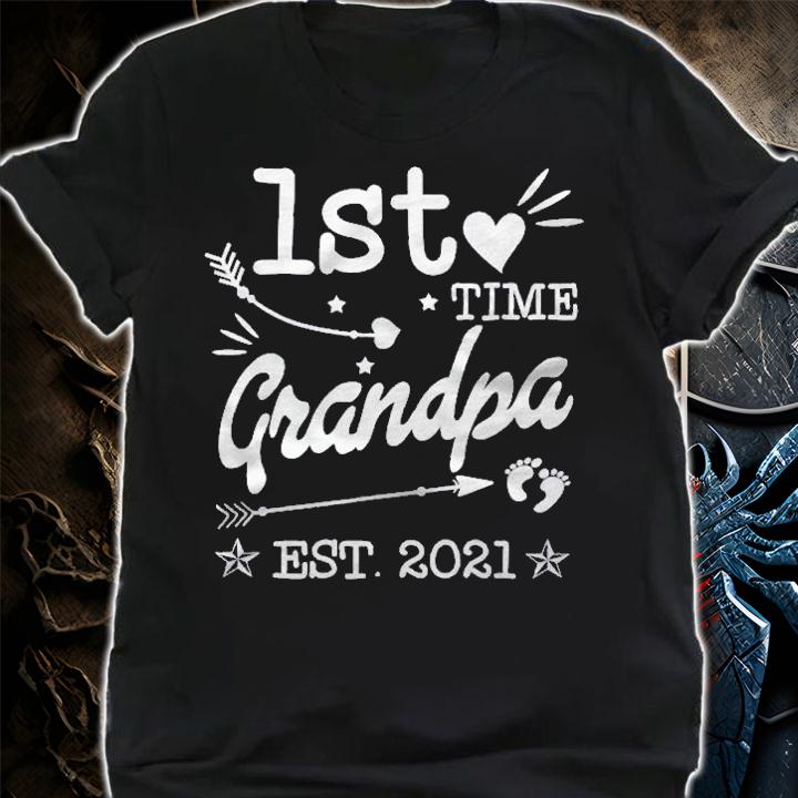 First Time Grandpa Est 2021 Promoted To Grandpa 2021 Papa Shirt t-shirt shirt