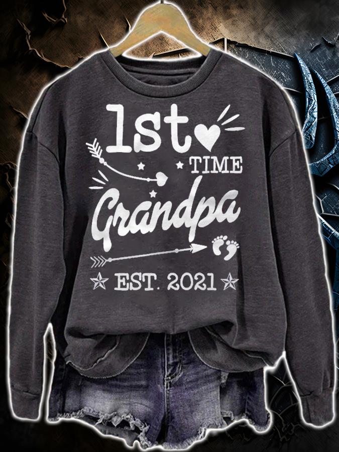 First Time Grandpa Est 2021 Promoted To Grandpa 2021 Papa Shirt t-shirt sweatshirt