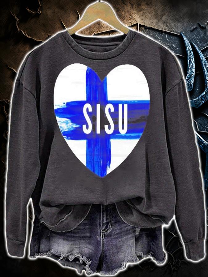 Sisu Finland Souvenir Finland Flag Heart Gift Shirt t-shirt sweatshirt