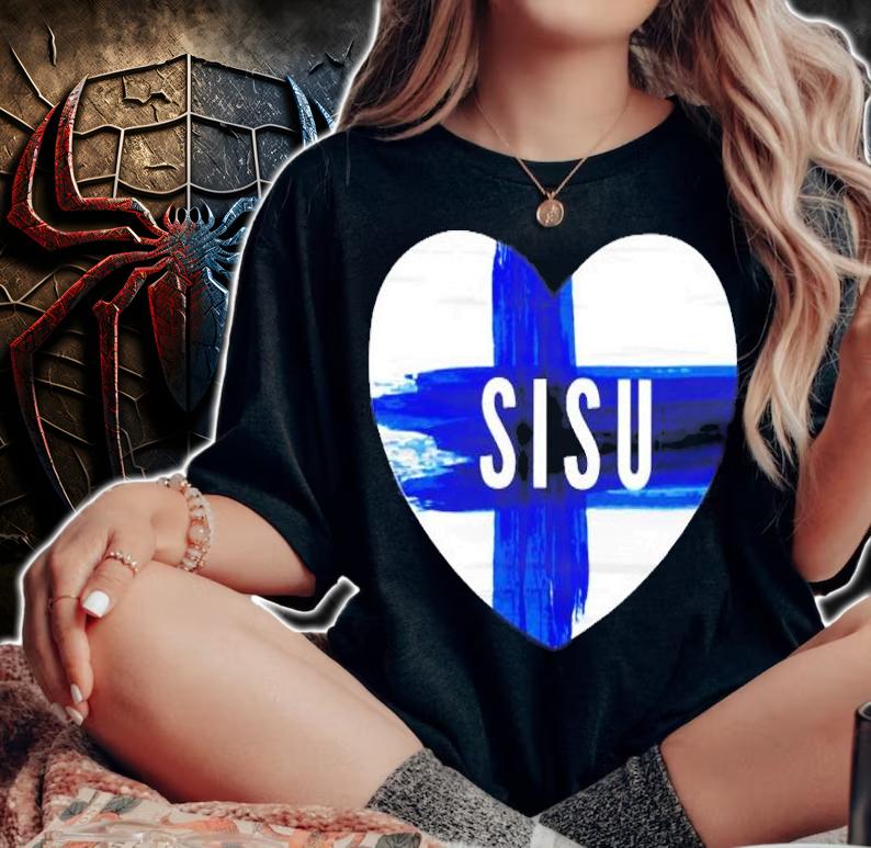 Sisu Finland Souvenir Finland Flag Heart Gift Shirt t-shirt woman shirt