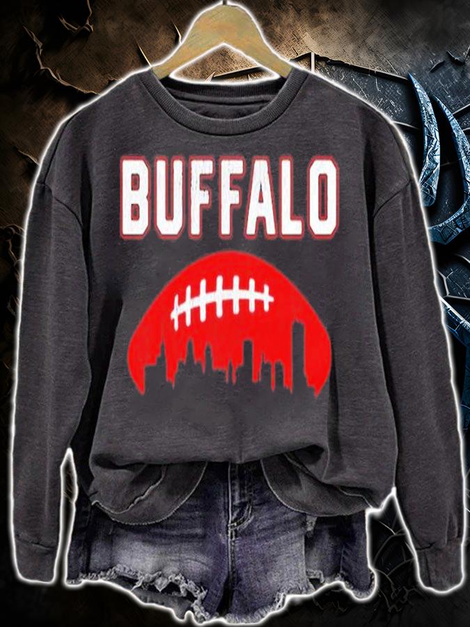 Vintage Buffalo Football Retro Buf City Skyline T-Shirt t-shirt