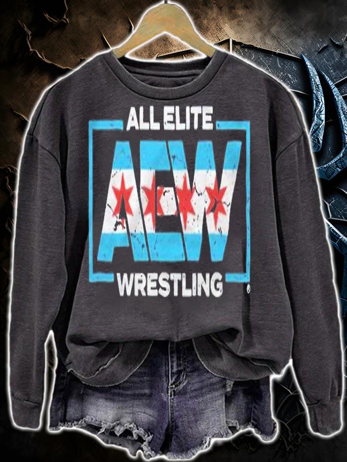 Chicago flag all elite AEW wrestling T-shirt sweatshirt