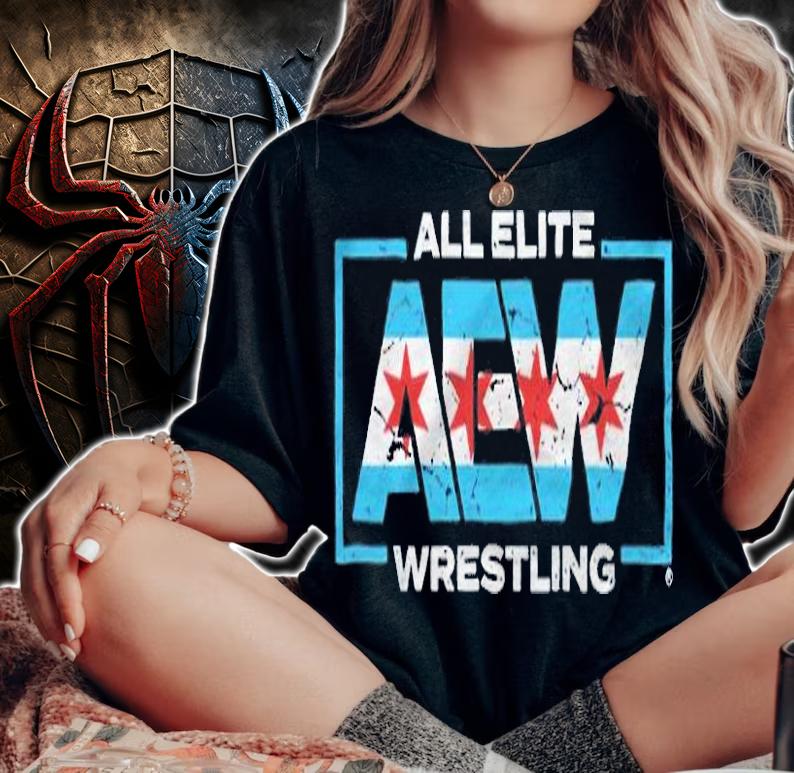 Chicago flag all elite AEW wrestling T-shirt woman shirt