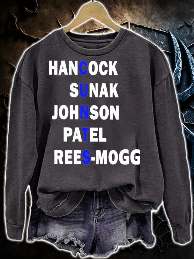 Cunts Handcock Sunak Johnson Patel Rees-Mogg Shirt