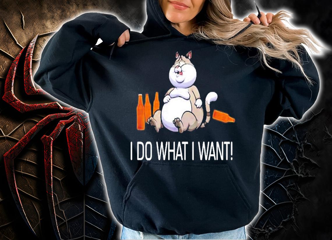 Funny Cat I Do What I Want Drinking Fat Cat Beer T-Shirt