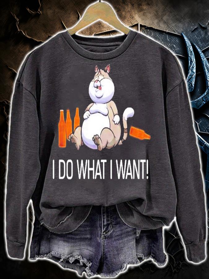 Funny Cat I Do What I Want Drinking Fat Cat Beer T-Shirt