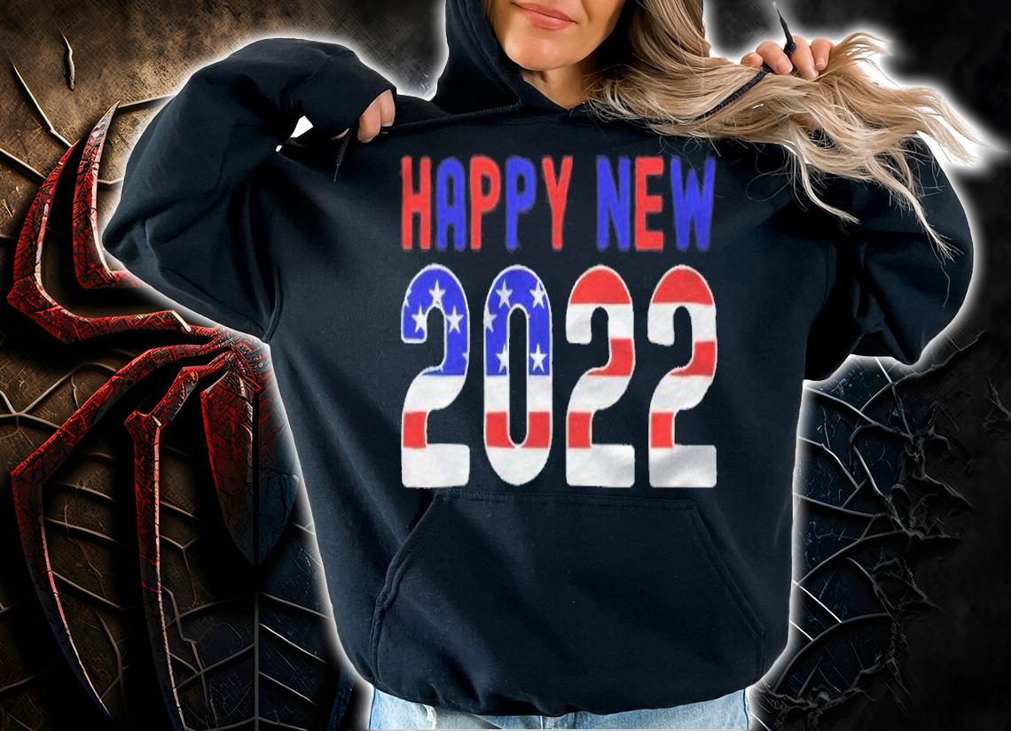 Happy New Years 2022 America flag T-shirt