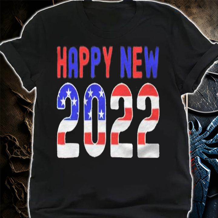 Happy New Years 2022 America flag T-shirt