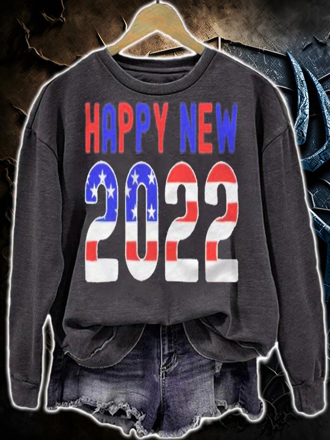 Happy New Years 2022 America flag T-shirt