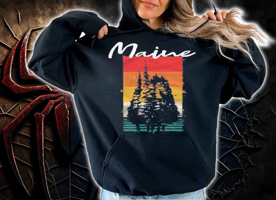 Maine Vintage Sunset Souvenir Pullover Shirt hoodie