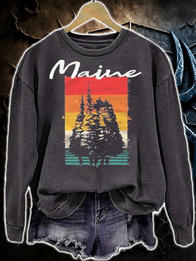 Maine Vintage Sunset Souvenir Pullover Shirt sweatshirt